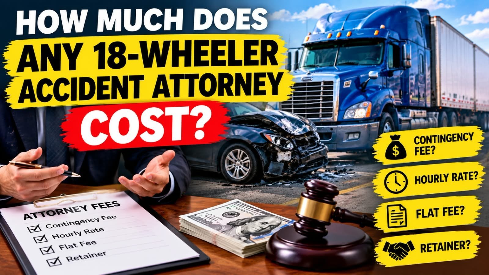 How much does any 18-wheeler accident attorney cost?